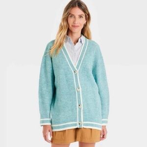 a new day Women's Light Blue Cardigan - Size L